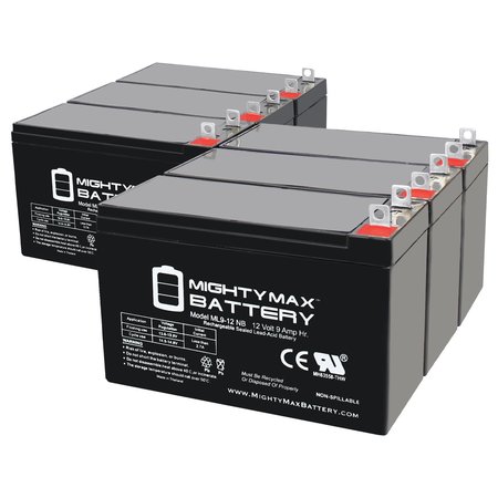12V 9AH SLA Replacement Battery for Firman 4550 Watt Generator P03612 - 6PK -  MIGHTY MAX BATTERY, MAX3973600